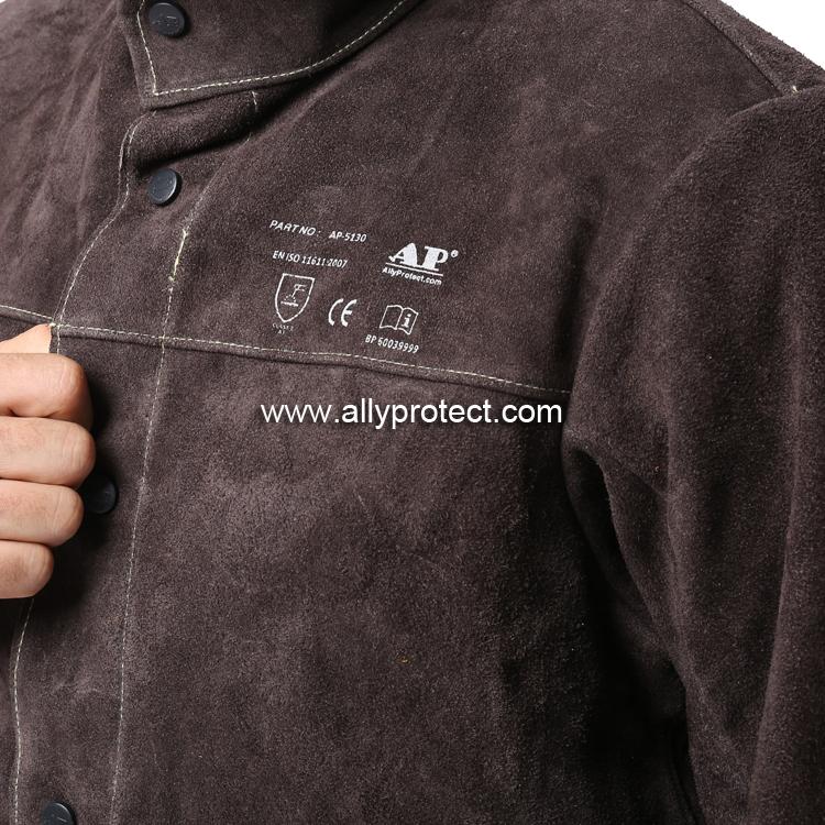 AP-5130 炭啡色全皮上身焊服