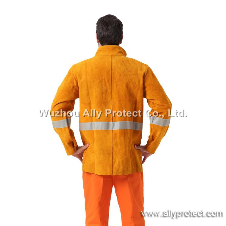 AP-2160 Golden Leather W/HI-VIS Reflective Tape Jacket