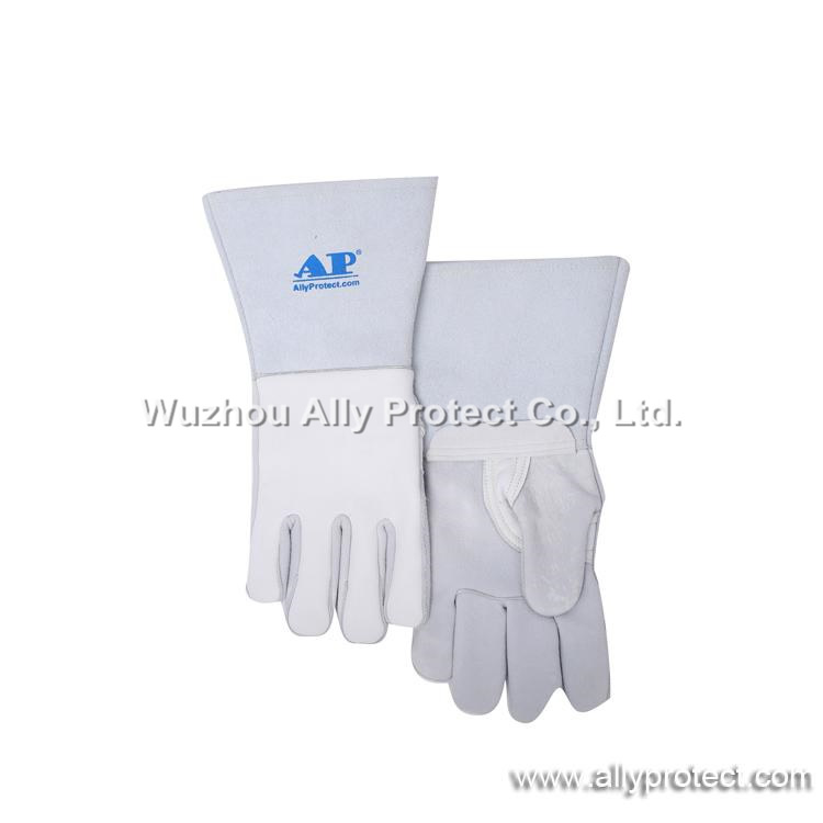 AP-2850 Grey & White Grain Elkskin W/Split Cowhide Cuffs